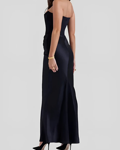 Rita | Drapiertes Maxikleid für Hochzeitsgäste Damen