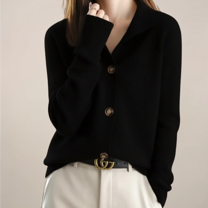 Carmen | Damen Frühling Cardigan mit Kragen und Knöpfen