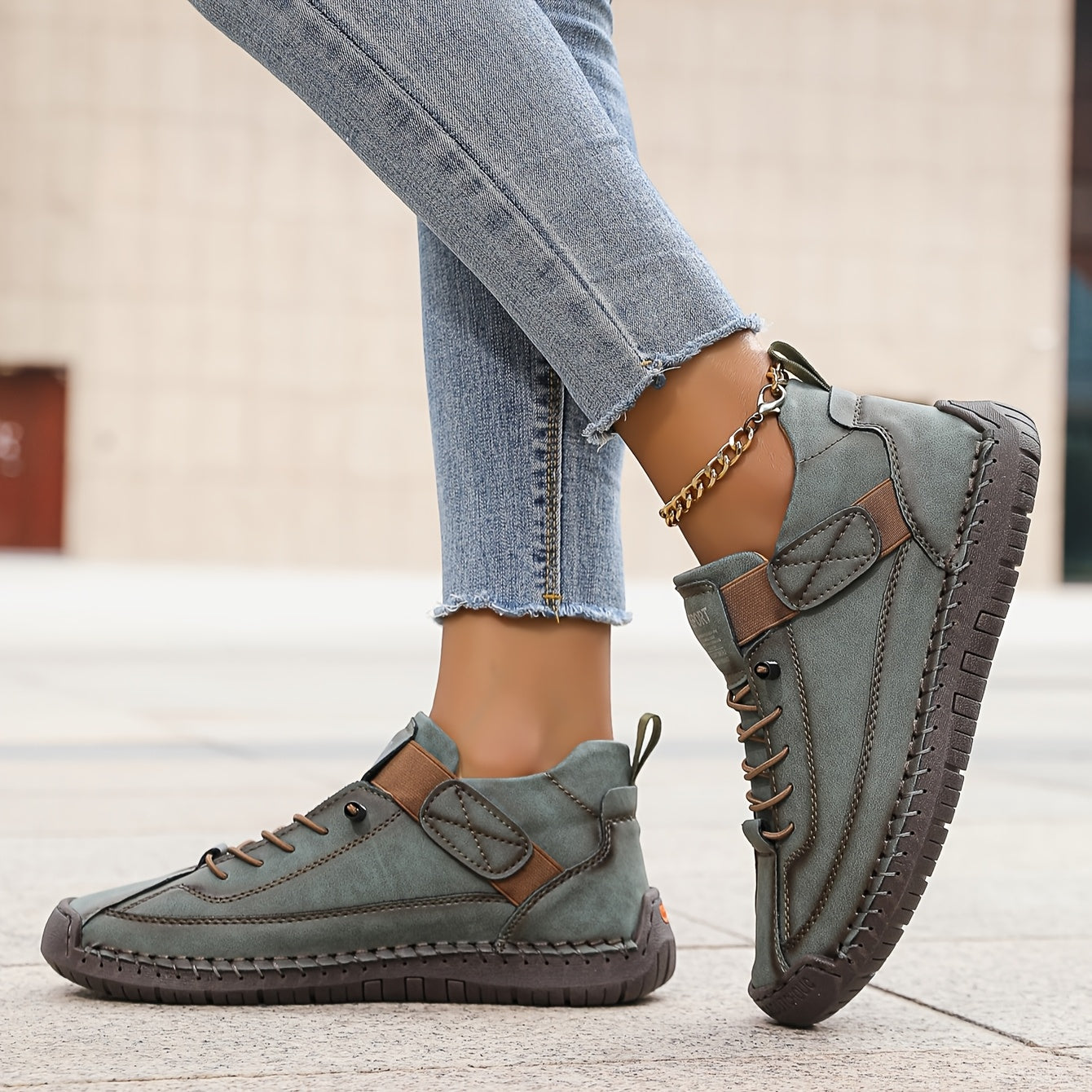 Leonie | Damen Lässige Schnürplattform-Sneaker