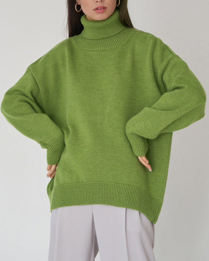 Regine | Damen Lockerer Rollkragen Strickpullover