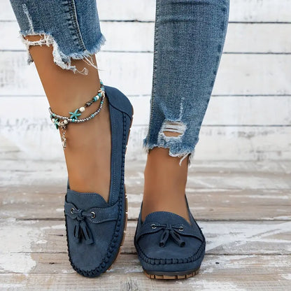 Daniela | Damen Weiche Loafer zum Gehen mit Schleifendetail