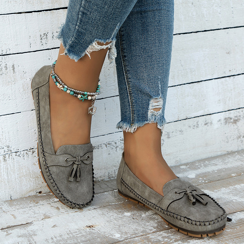 Daniela | Damen Weiche Loafer zum Gehen mit Schleifendetail