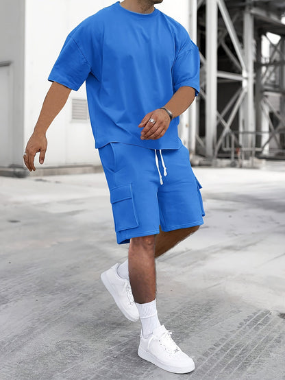Martin | Herren Locker Geschnittenes T-Shirt-und-Shorts-Set
