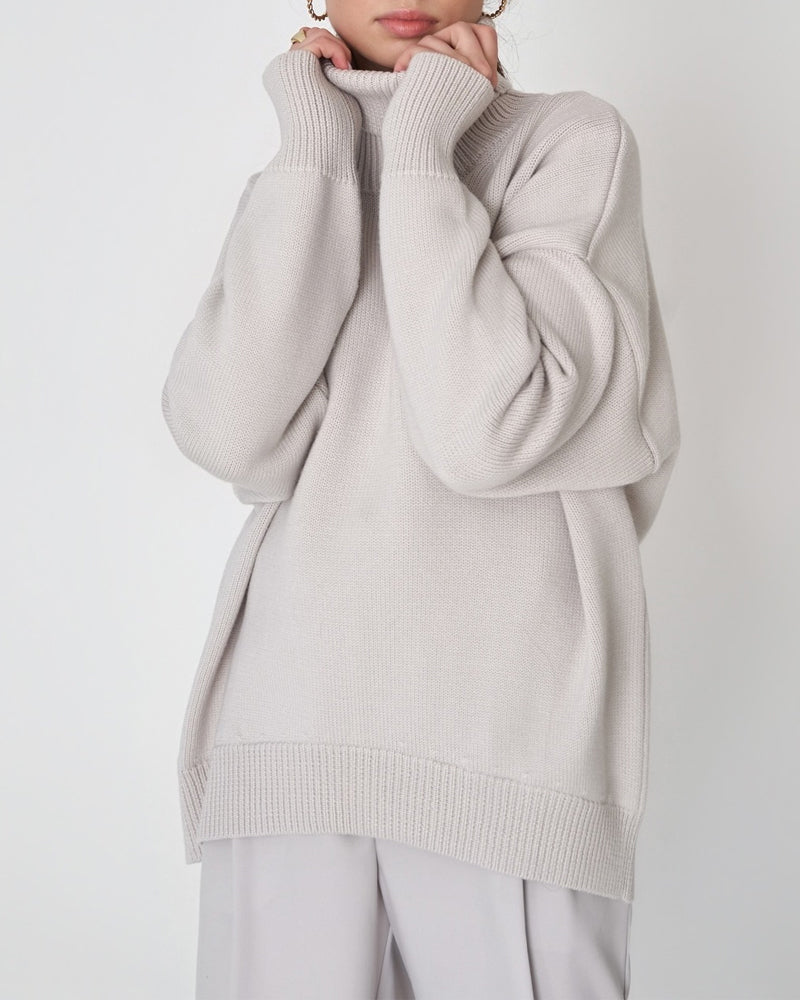 Regine | Damen Lockerer Rollkragen Strickpullover