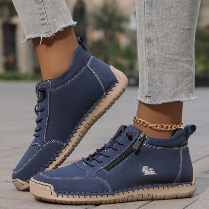 Elfriede | Damen Bequeme Schnürschuhe mit Reißverschluss