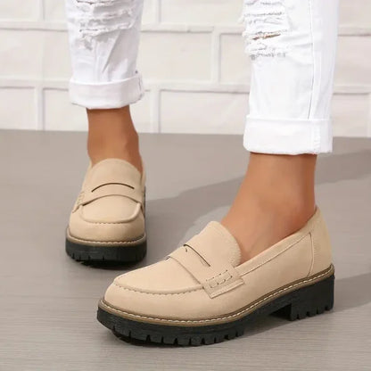 Carolin | Damen Lässige Loafer mit dicker Sohle