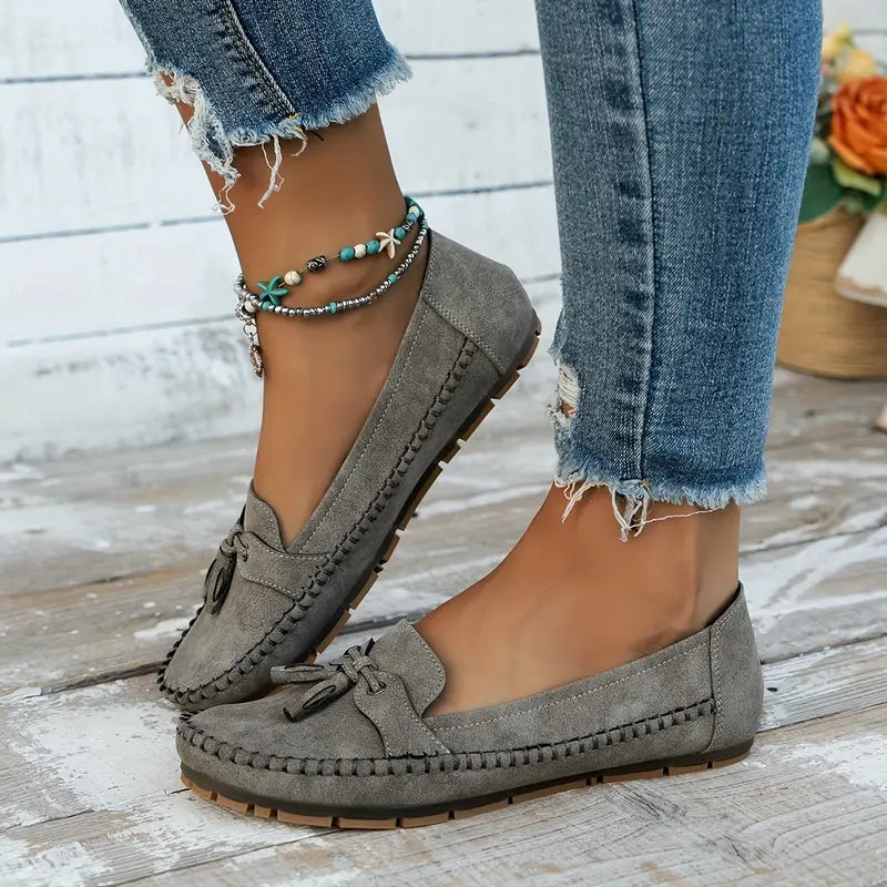 Daniela | Damen Weiche Loafer zum Gehen mit Schleifendetail