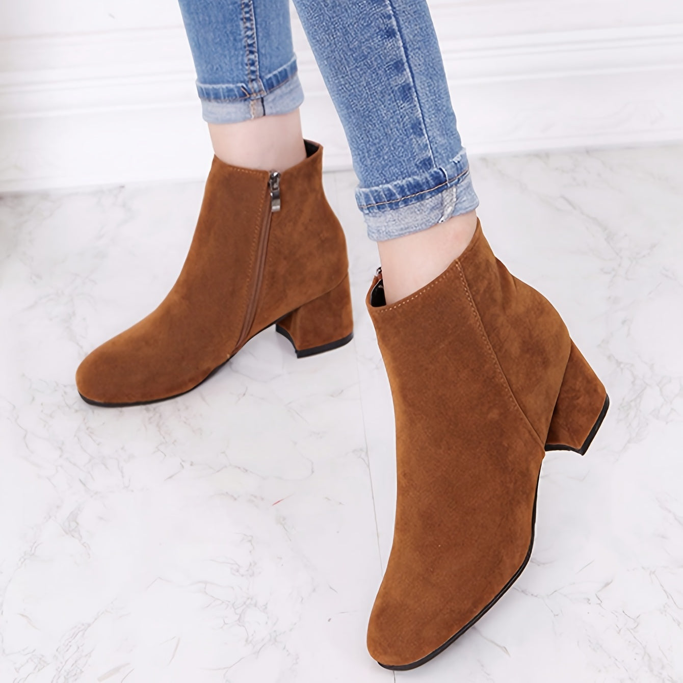 Elisa | Damen Klassische Knöchelstiefel mit Blockabsatz