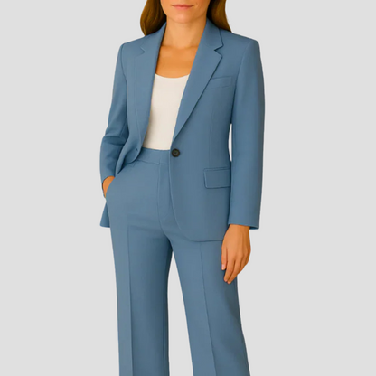 Leonie | Damen Elegantes Zweiteiliges Anzugset mit Langem Blazer