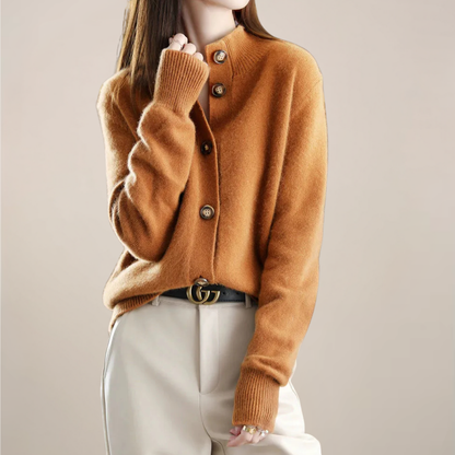 Carmen | Damen Frühling Cardigan mit Kragen und Knöpfen