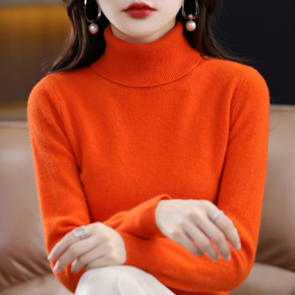 Martina | Damen Herbst Klassischer Rollkragenpullover aus Strick