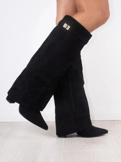 Jessica | Damen Herbst Slouchy Zip-Up Kniehohe Stiefel