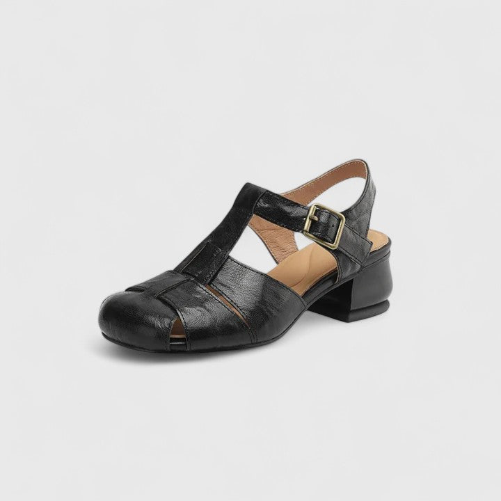 Julia | Damen Retro Geschlossene Zehen Chunky Sandalen