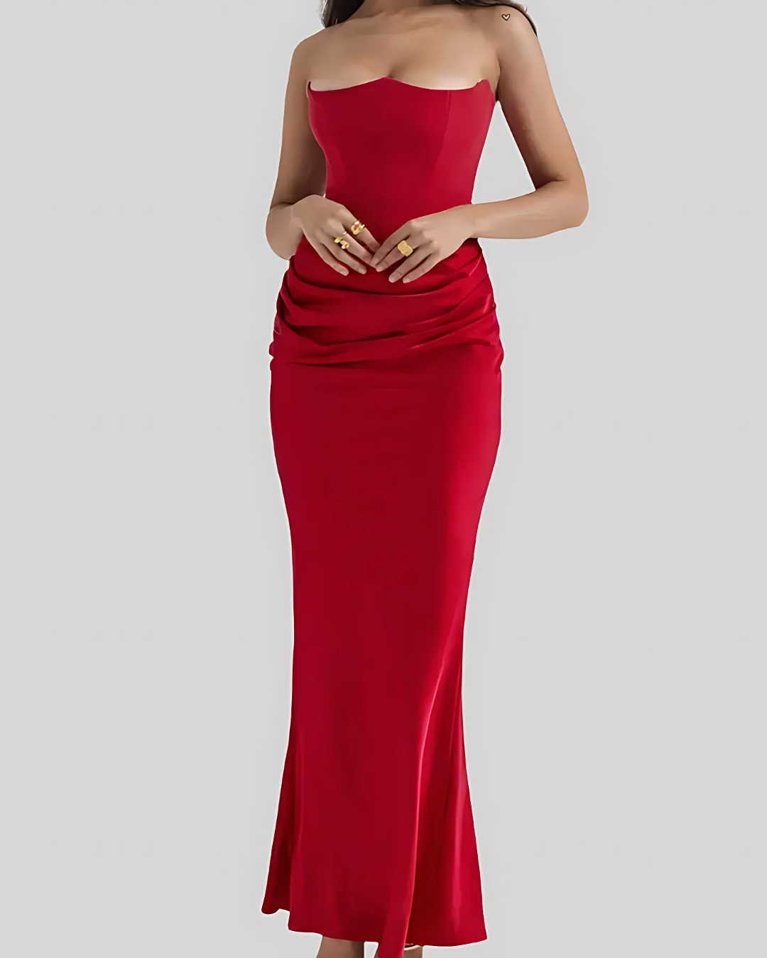 Rita | Drapiertes Maxikleid für Hochzeitsgäste Damen