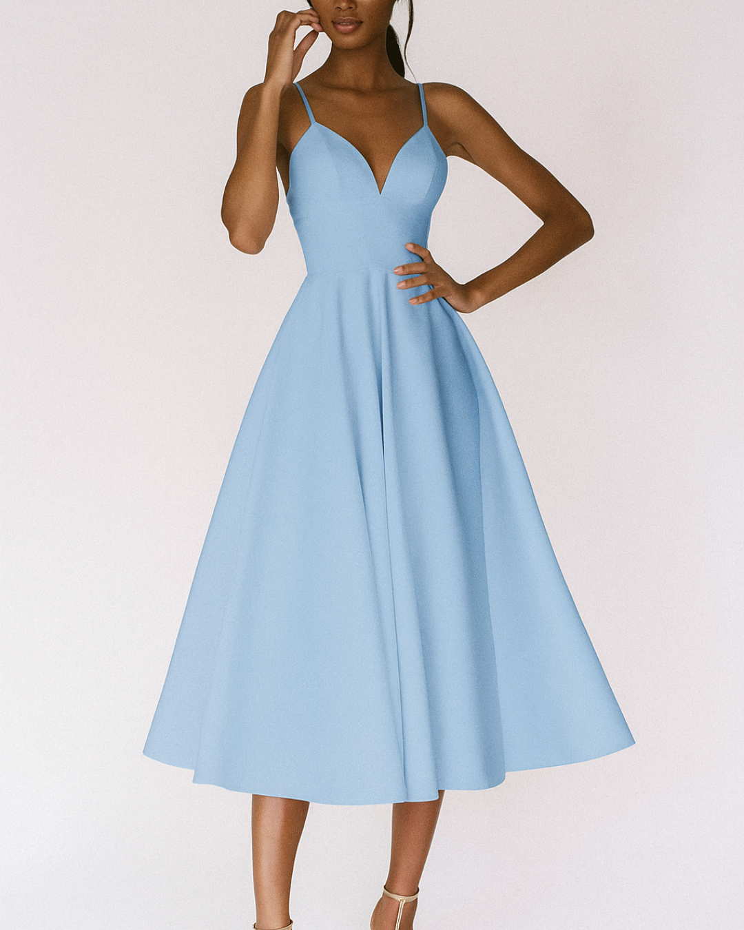Greta | Damen Träger Midi Kleid für Hochzeitsgäste