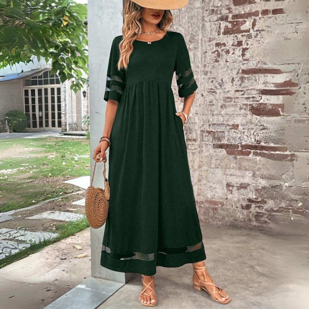 Karin | Damen Maxikleid mit Kurzarm