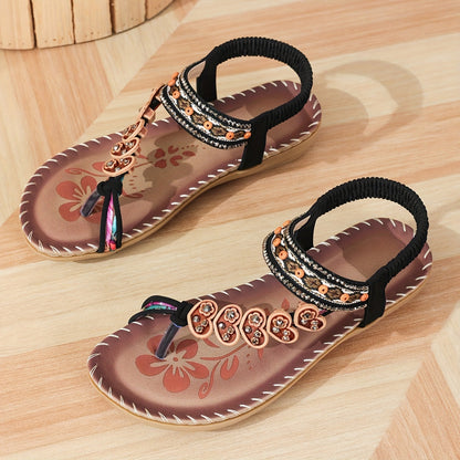 Anna | Damen Dekorative Riemen Flache Sandalen