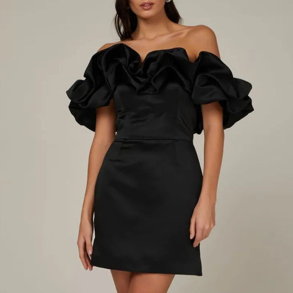 Felicia | Damen Rüschen Mini Kleid für Hochzeitsgäste