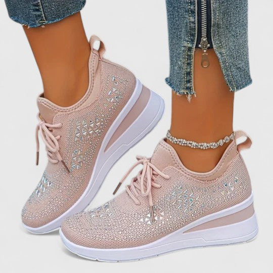 Marie | Damen Frühlings Leichte Strick-Plateau-Sneaker