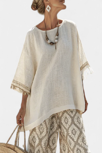 Sarah | Damen Boho-Zweiteiler mit Weiten Hosenbeinen