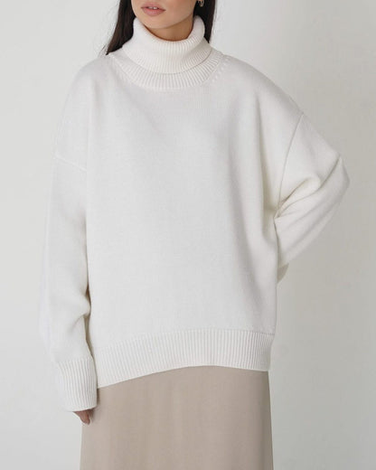 Regine | Damen Lockerer Rollkragen Strickpullover
