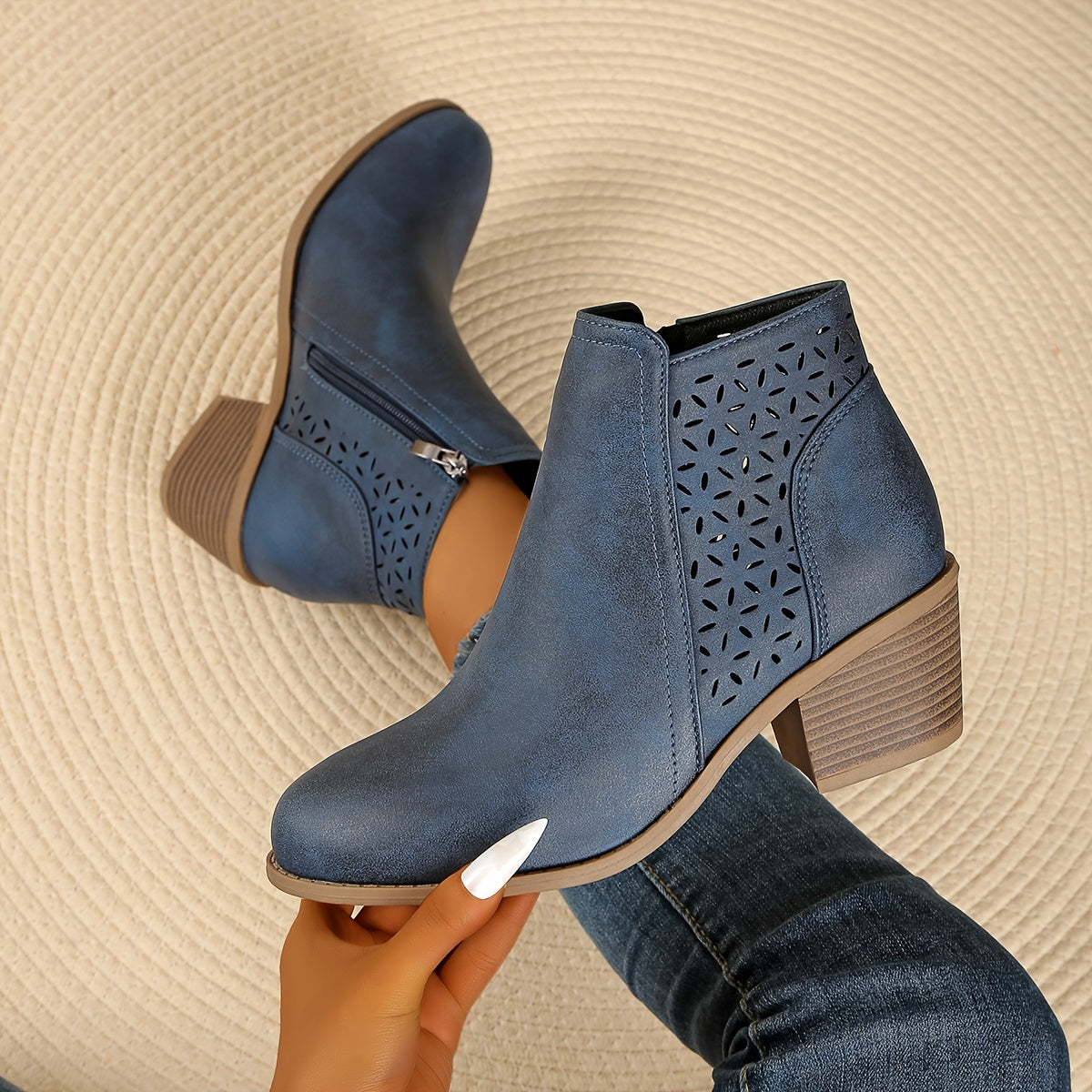 Jessica | Damen Stiefeletten zum Hineinschlüpfen mit seitlichem Reißverschluss