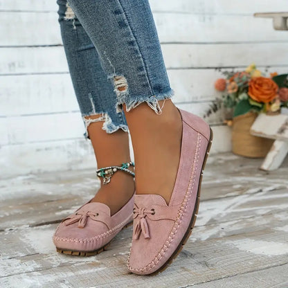 Daniela | Damen Weiche Loafer zum Gehen mit Schleifendetail
