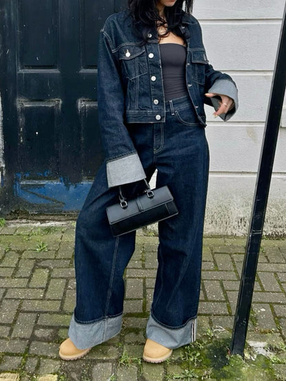 Anja | Damen Frühlings-Set mit Cropped-Jacke und Hose