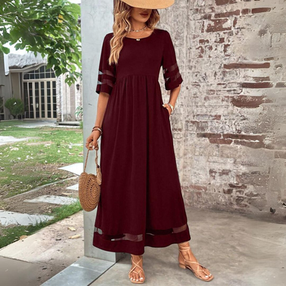 Karin | Damen Maxikleid mit Kurzarm