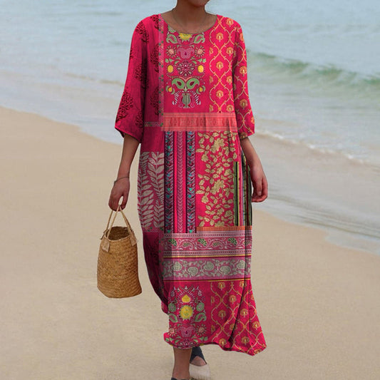 Petra | Damen Sommer Maxikleid im Ethno-Boho-Stil