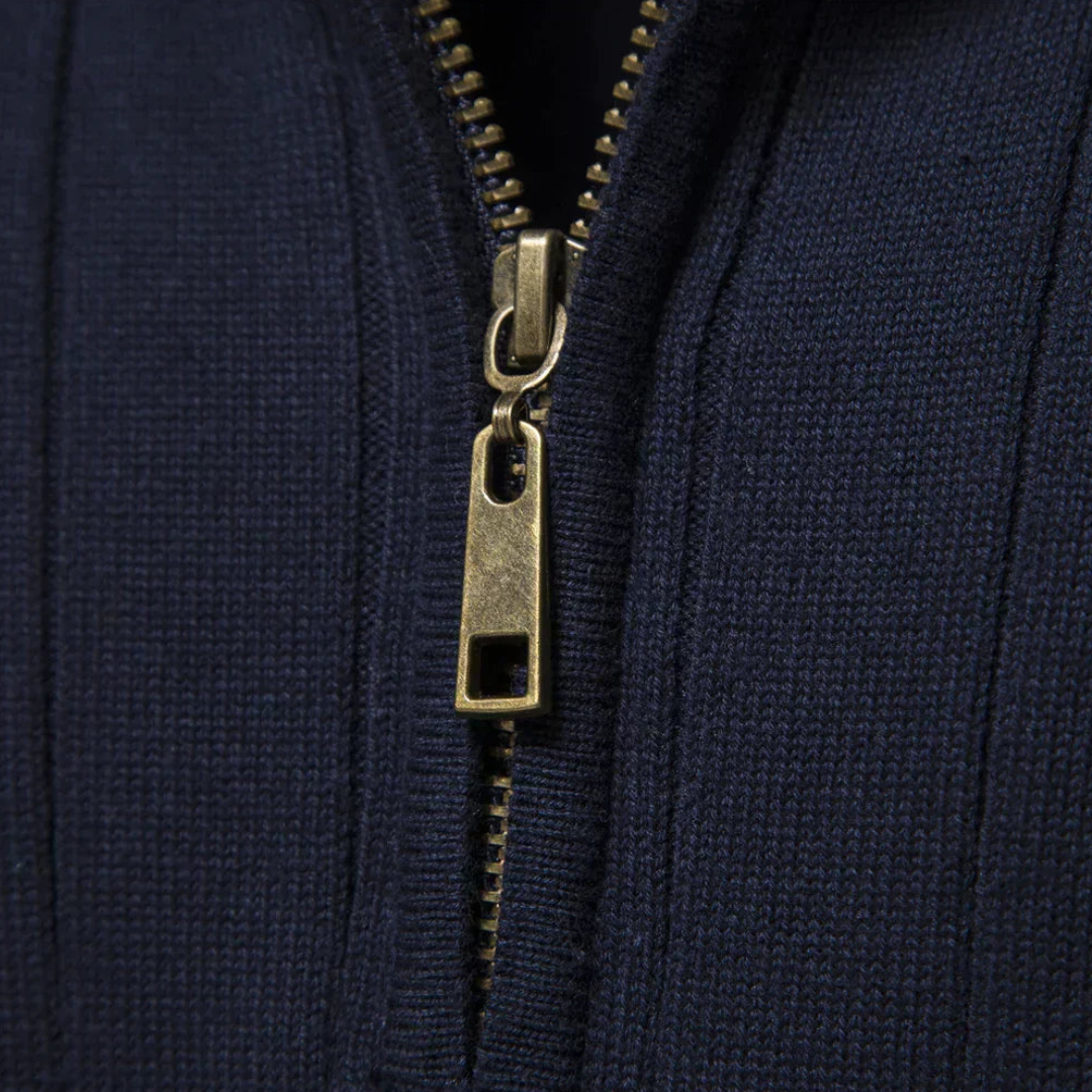 David | Herren Frühlings Rippstrick Half-Zip Pullover