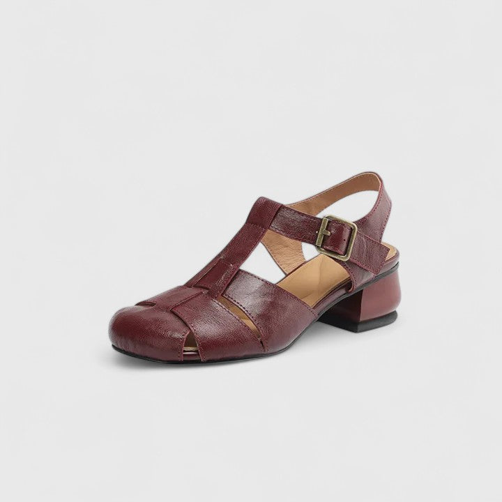 Julia | Damen Retro Geschlossene Zehen Chunky Sandalen