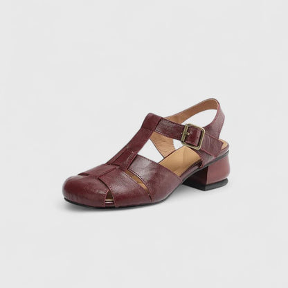 Julia | Damen Retro Geschlossene Zehen Chunky Sandalen