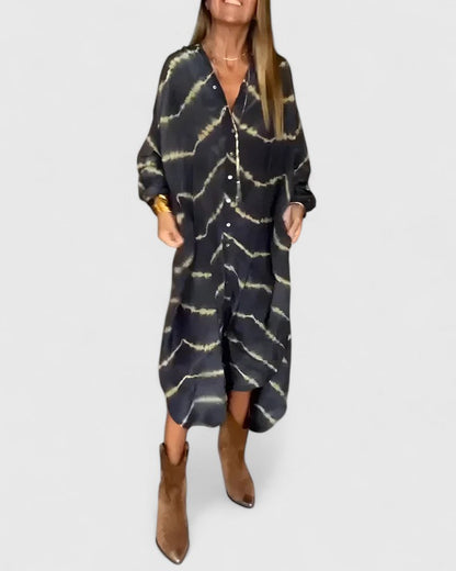 Natalie | Damen Batik Hemdblusenkleid