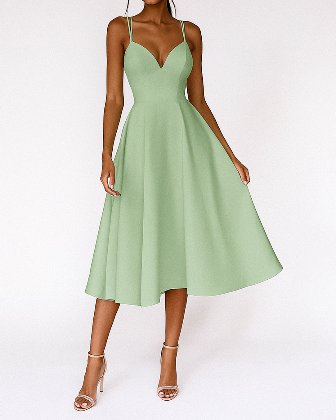 Greta | Damen Träger Midi Kleid für Hochzeitsgäste