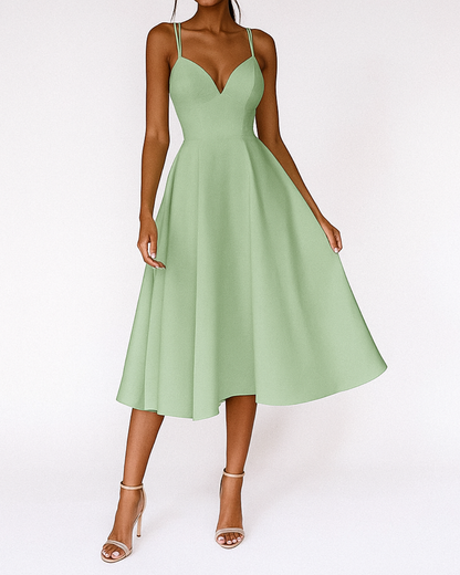 Greta | Damen Träger Midi Kleid für Hochzeitsgäste