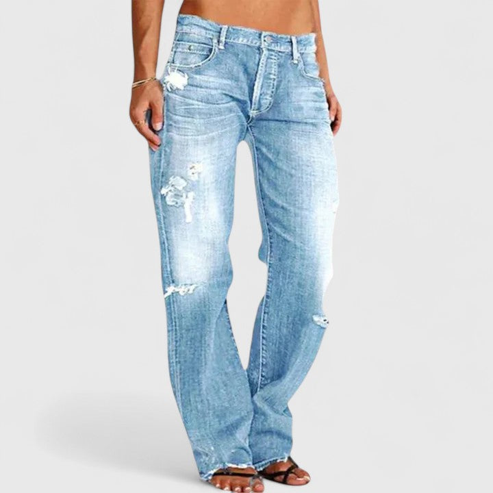 Theresa | Damen Vintage-Jeans mit Lockerer Passform und Waschung