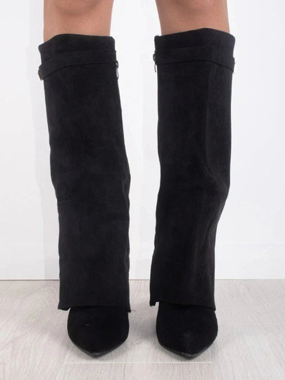 Jessica | Damen Herbst Slouchy Zip-Up Kniehohe Stiefel