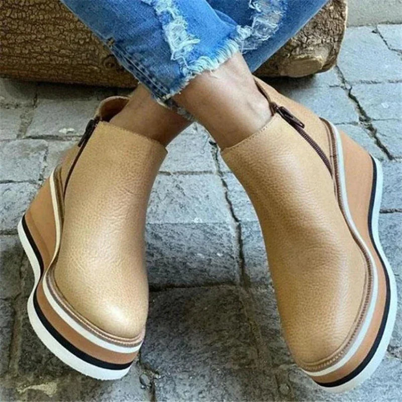 Lara | Damen Slip-On Freizeitschuhe mit dicker Sohle