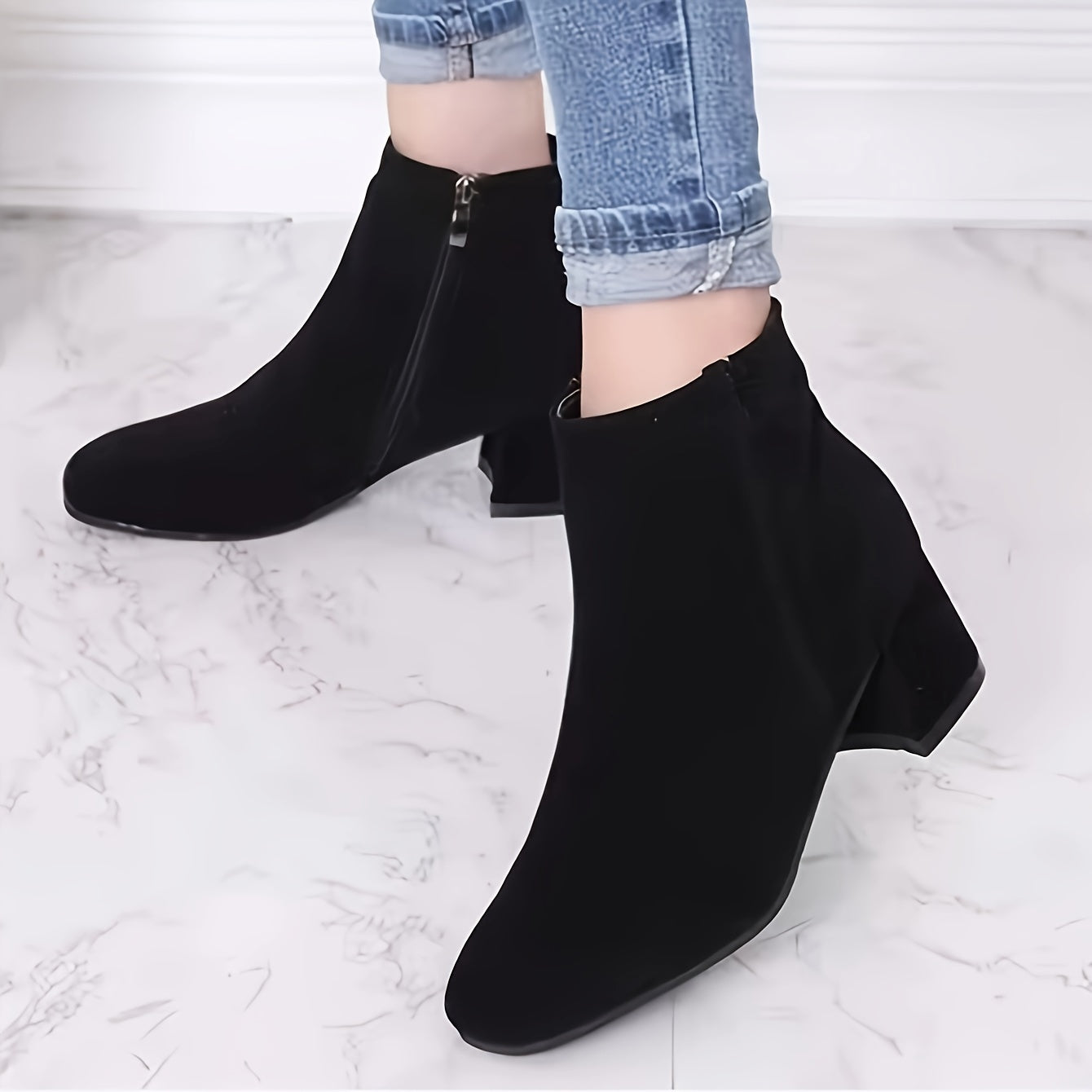 Elisa | Damen Klassische Knöchelstiefel mit Blockabsatz