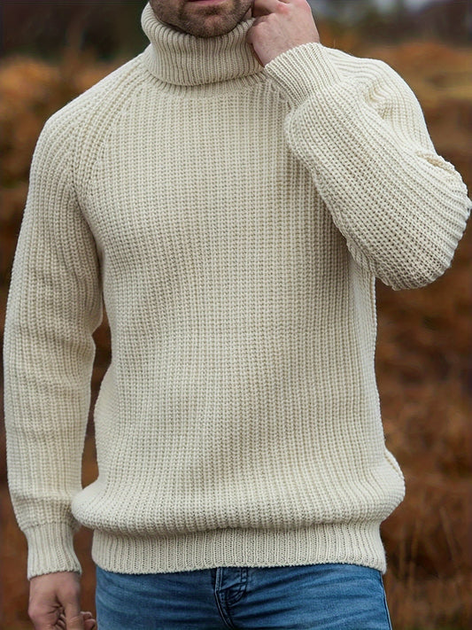 Malte | Herren Warmer Gerippter Rollkragenpullover