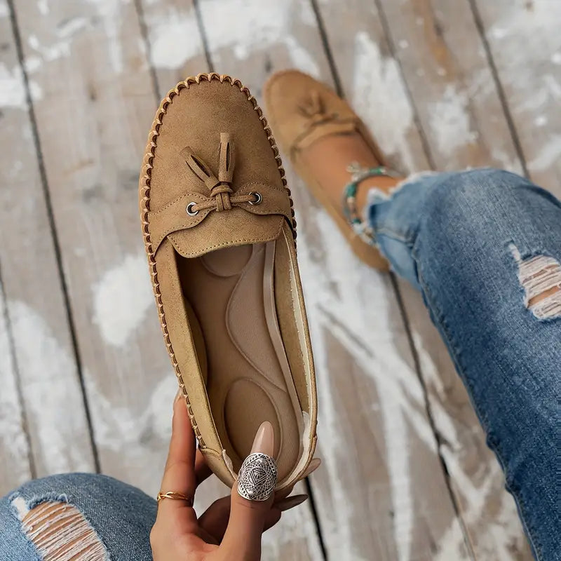 Daniela | Damen Weiche Loafer zum Gehen mit Schleifendetail