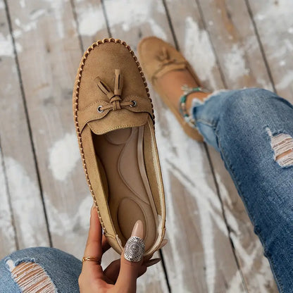 Daniela | Damen Weiche Loafer zum Gehen mit Schleifendetail