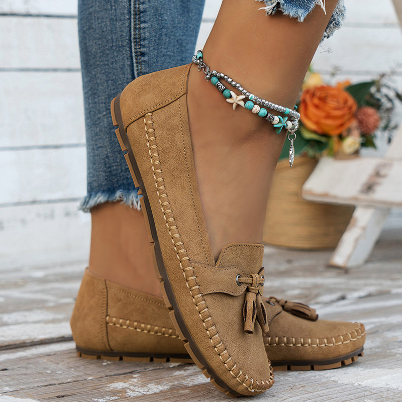 Daniela | Damen Weiche Loafer zum Gehen mit Schleifendetail