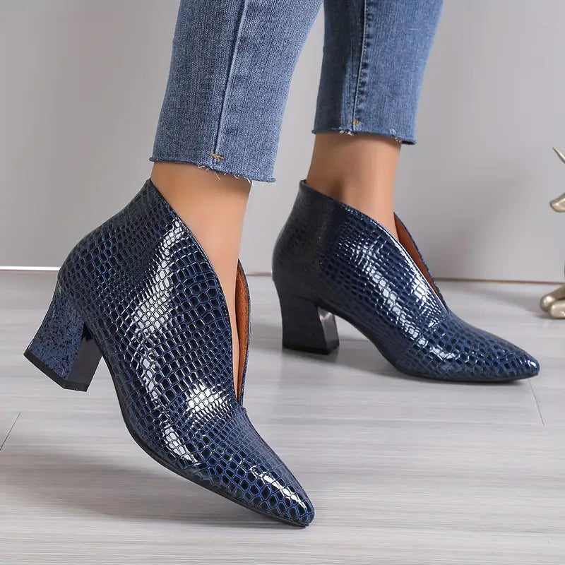 Franziska | Damen Herbst Schlangenleder High Heel Stiefel