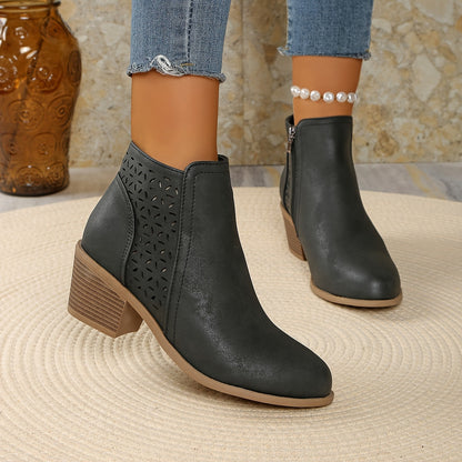 Jessica | Damen Stiefeletten zum Hineinschlüpfen mit seitlichem Reißverschluss