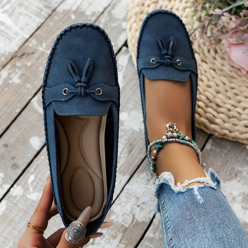 Daniela | Damen Weiche Loafer zum Gehen mit Schleifendetail