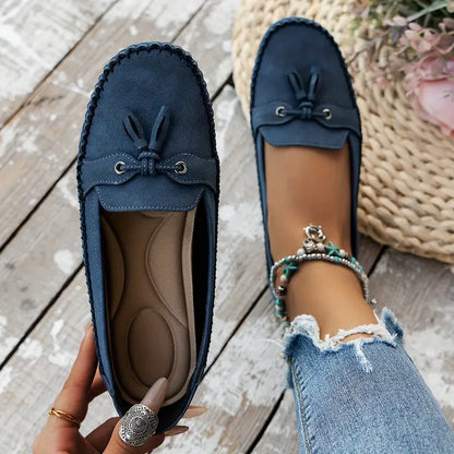Daniela | Damen Weiche Loafer zum Gehen mit Schleifendetail
