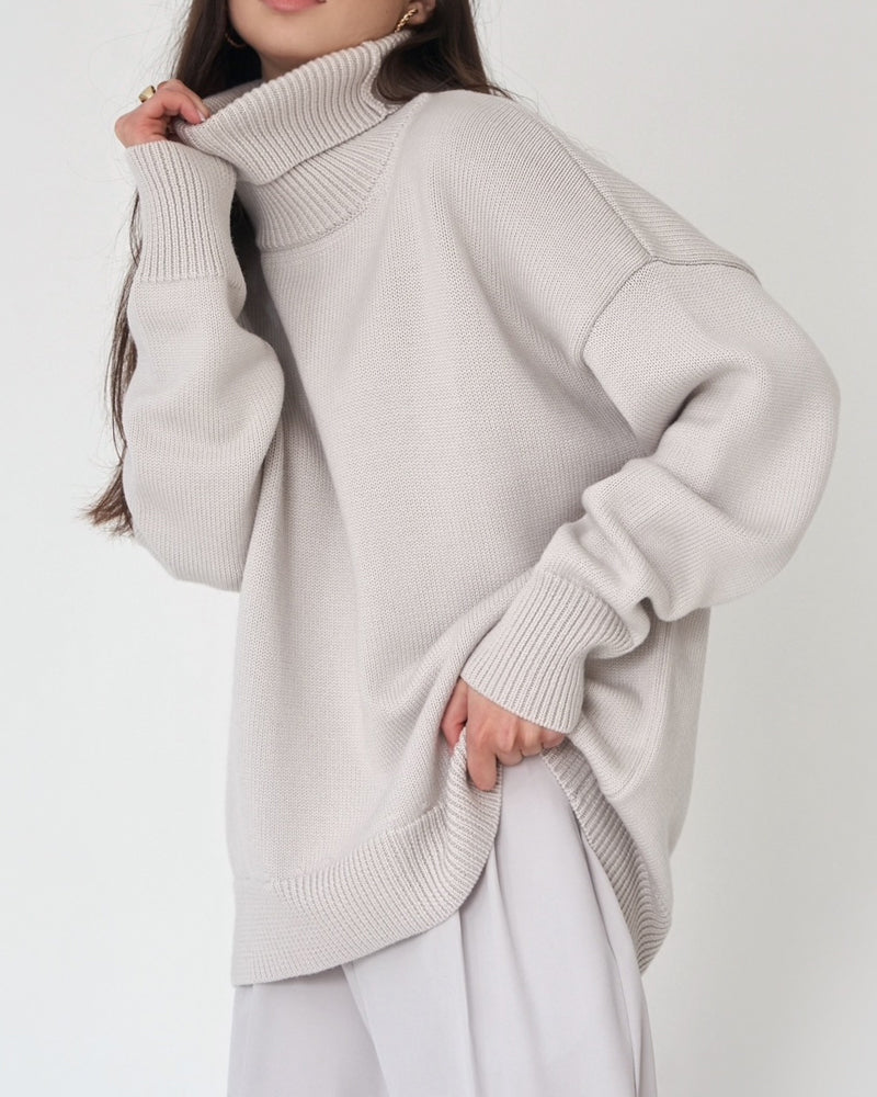 Regine | Damen Lockerer Rollkragen Strickpullover