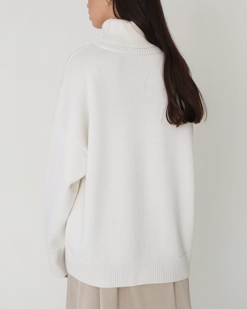 Regine | Damen Lockerer Rollkragen Strickpullover